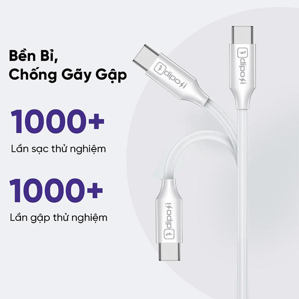 Bộ Sạc Nhanh Diposi Kèm Cáp C to C PD20W Chính Hãng