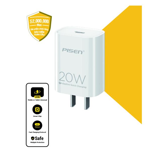 Củ sạc nhanh Pisen TINY QUICK PD 20W