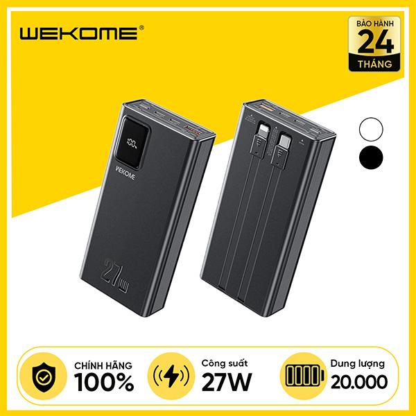 Pin Sạc Dự Phòng WEKOME WP-94 20000mAh Kèm Cáp Type-C 22.5W Và Lightning