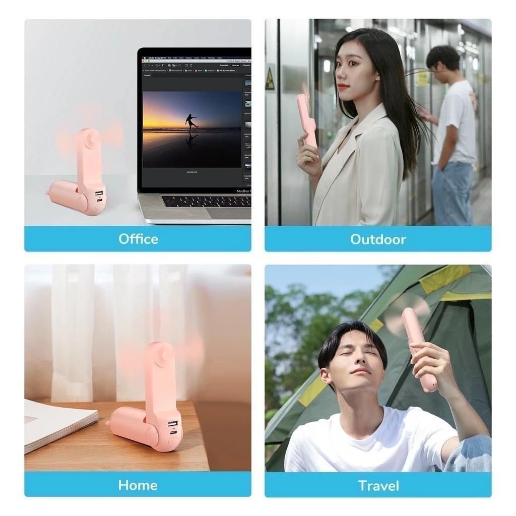 Quạt cầm tay mini 3 in 1 Jisulife F8X 4500mAh Chính Hãng