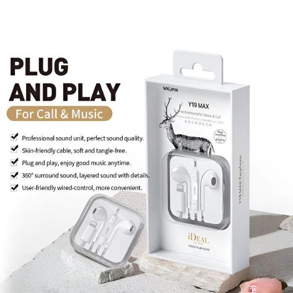 Tai Nghe Có Dây Jack Lightning WEKOME Y19 MAX Kết Nối Trực Tiếp