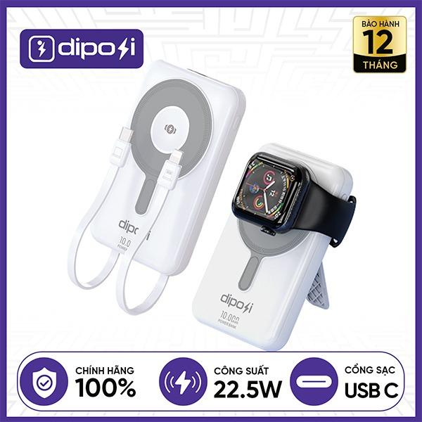 Pin Sạc Dự Phòng DIPOSI DiPow Magnetic 5in1 Digital Display Fast Charge 10000mAh 22.5W PGK-02 Chính Hãng