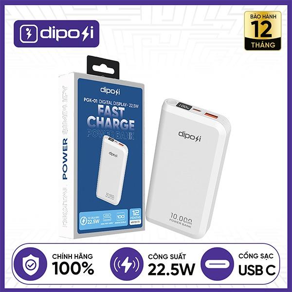 Pin Sạc Dự Phòng DIPOSI DiPow Digital Display Fast Charge 10,000mAh 22.5W PGK-01 Chính Hãng
