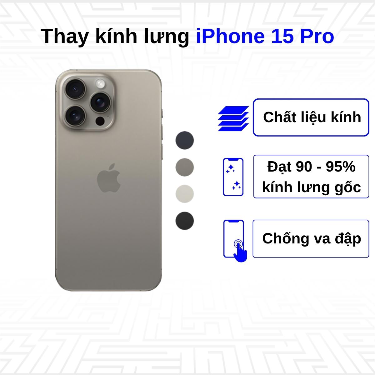 Thay kính lưng iPhone 15 Pro