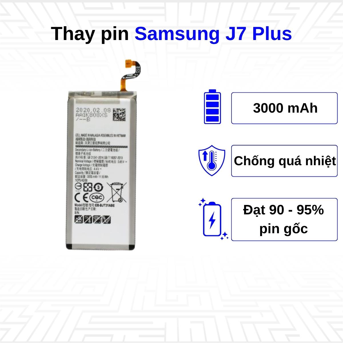 Thay pin điện thoại Samsung Galaxy J7 Plus