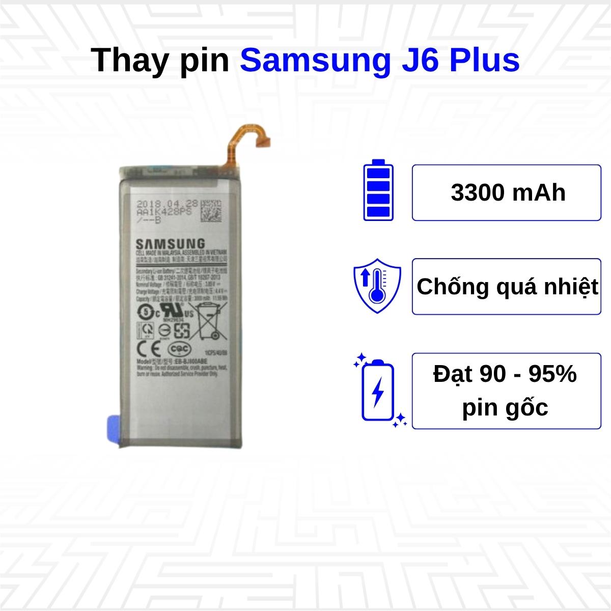 Thay pin điện thoại Samsung Galaxy J6 Plus