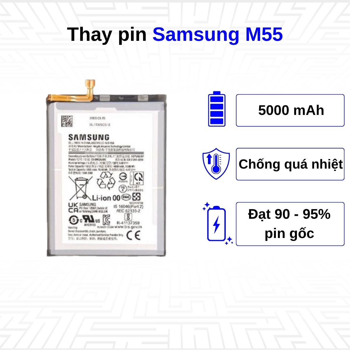 Thay pin điện thoại Samsung Galaxy M55