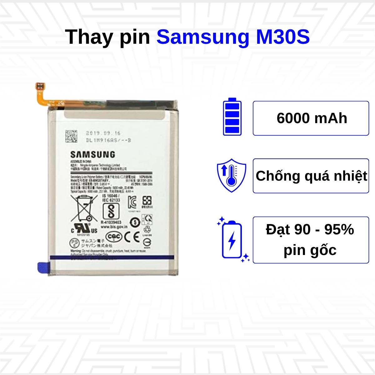 Thay pin điện thoại Samsung Galaxy M30S