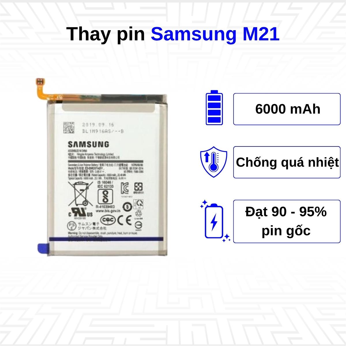 Thay pin điện thoại Samsung Galaxy M21