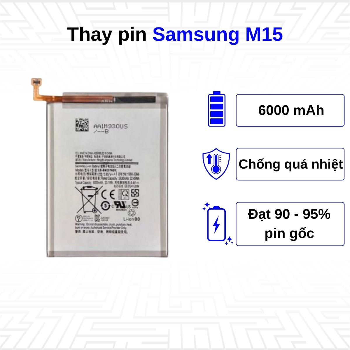 Thay pin điện thoại Samsung Galaxy M15