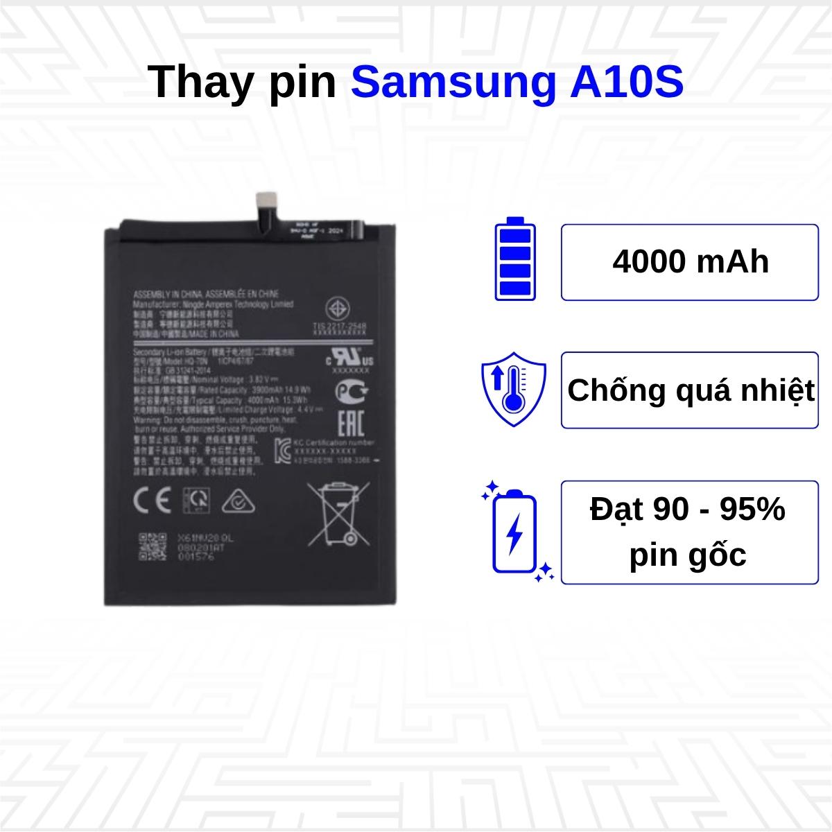 Thay pin điện thoại Samsung Galaxy A10S