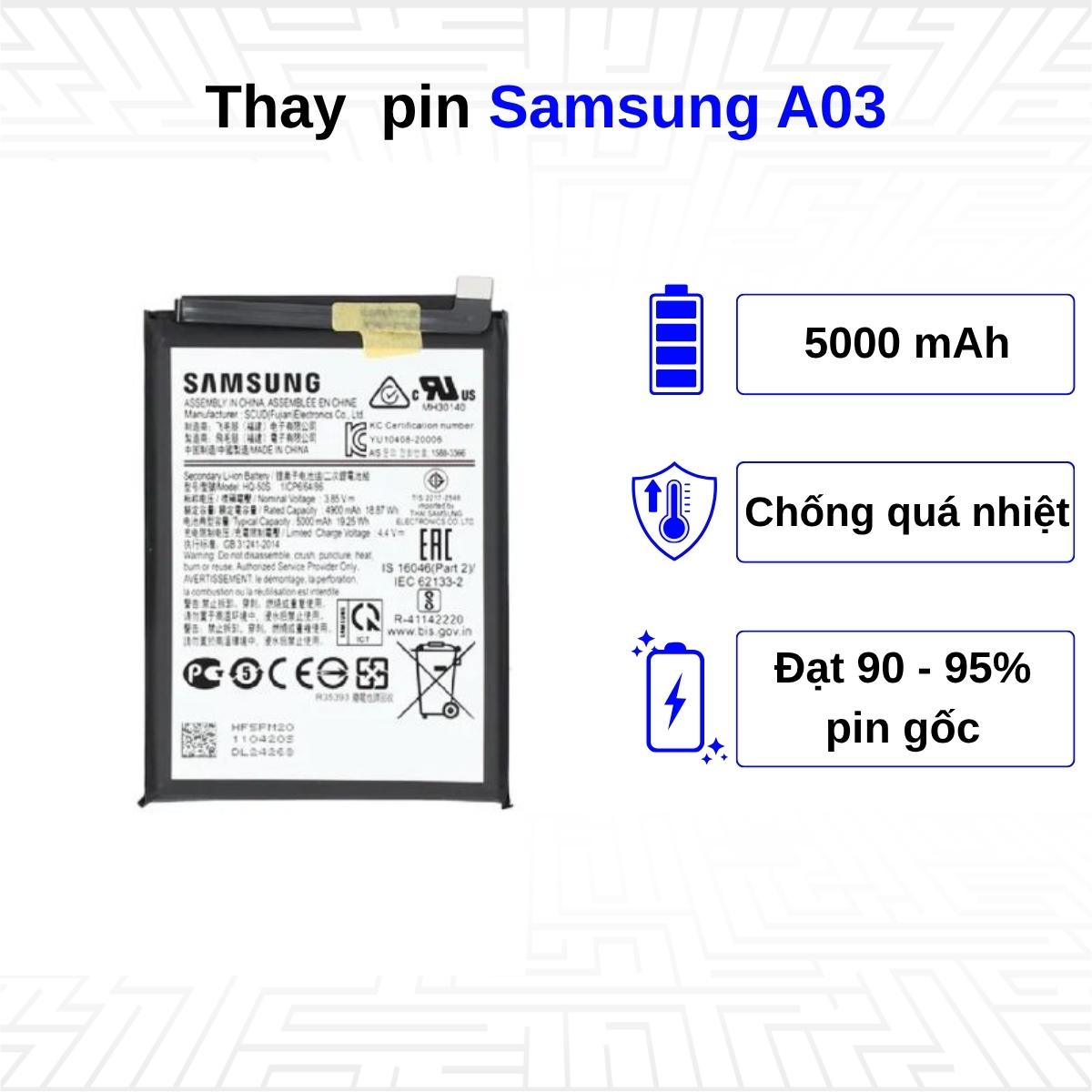 Thay pin điện thoại Samsung Galaxy A03