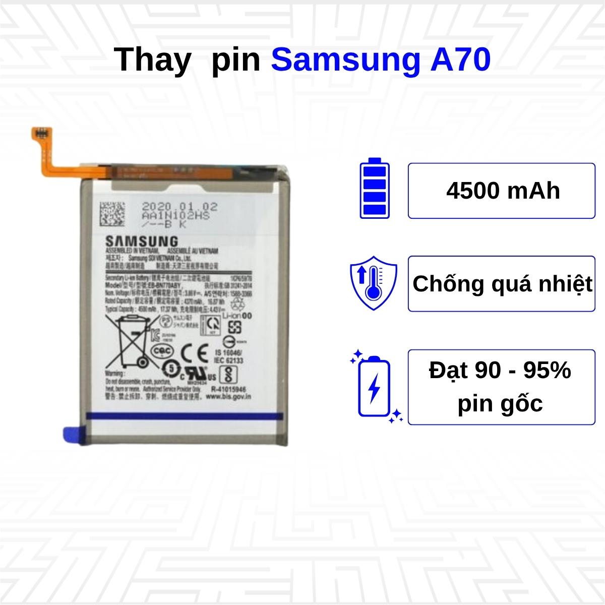 Thay pin điện thoại Samsung Galaxy A70