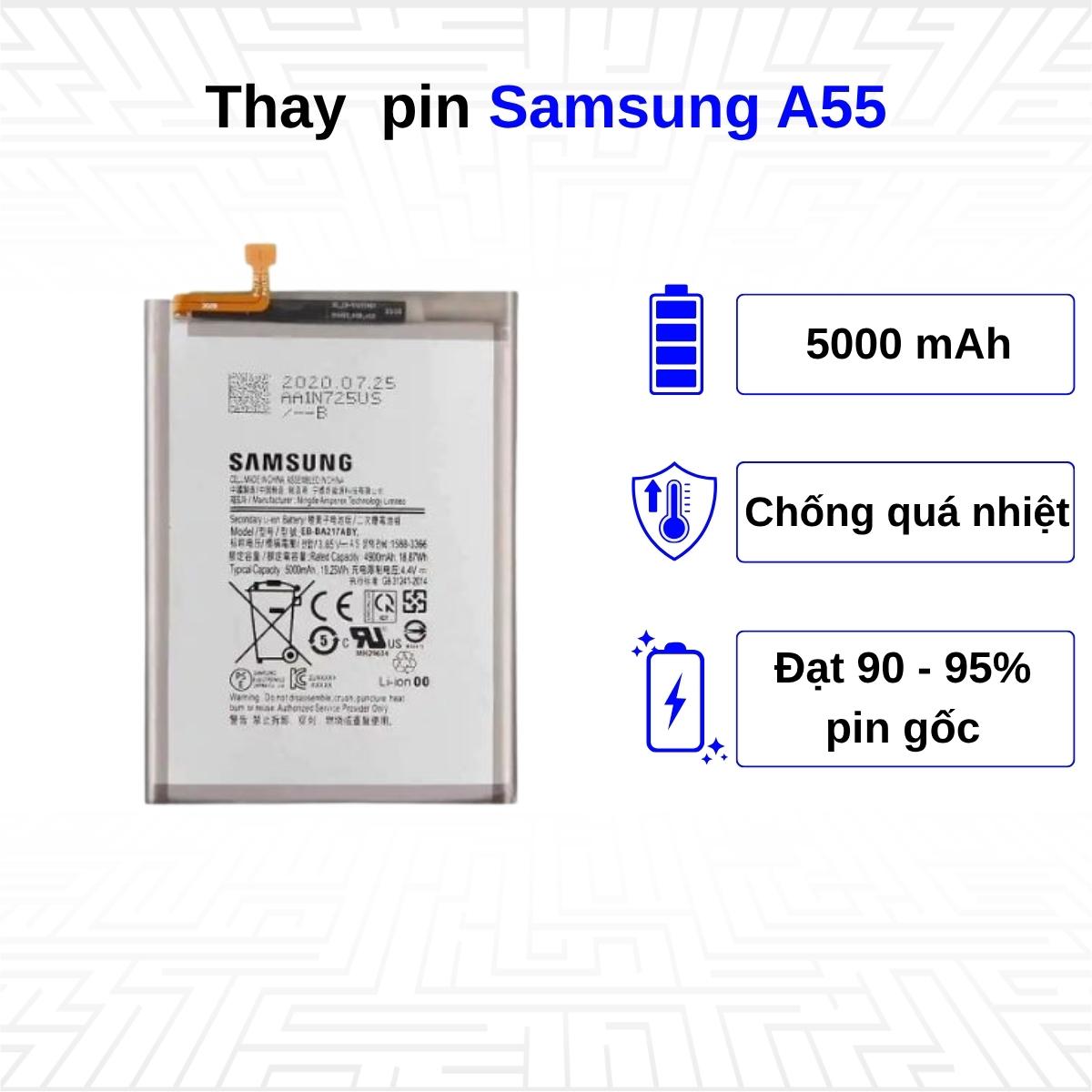 Thay pin điện thoại Samsung Galaxy A55