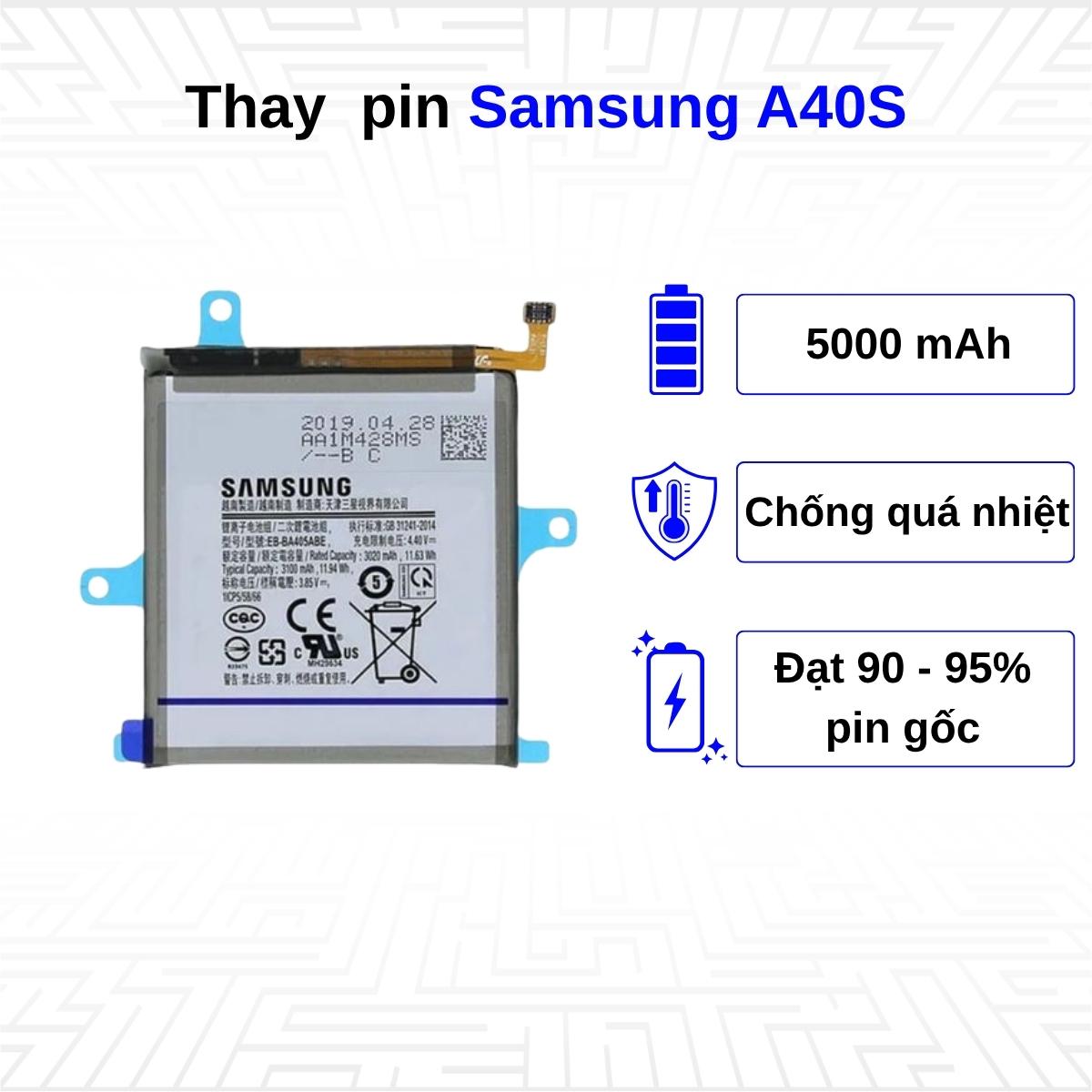 Thay pin điện thoại Samsung Galaxy A40S