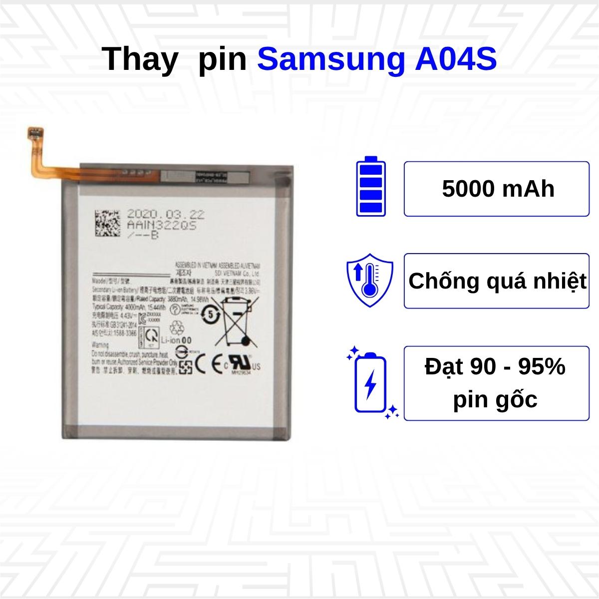 Thay pin điện thoại Samsung Galaxy A04S