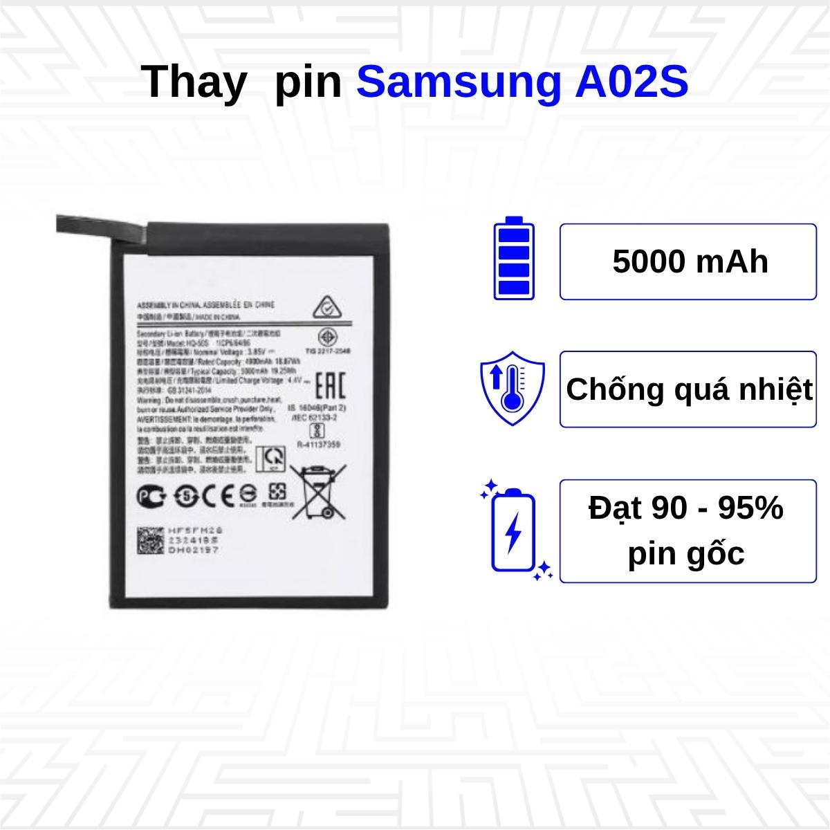 Thay pin điện thoại Samsung Galaxy A02S