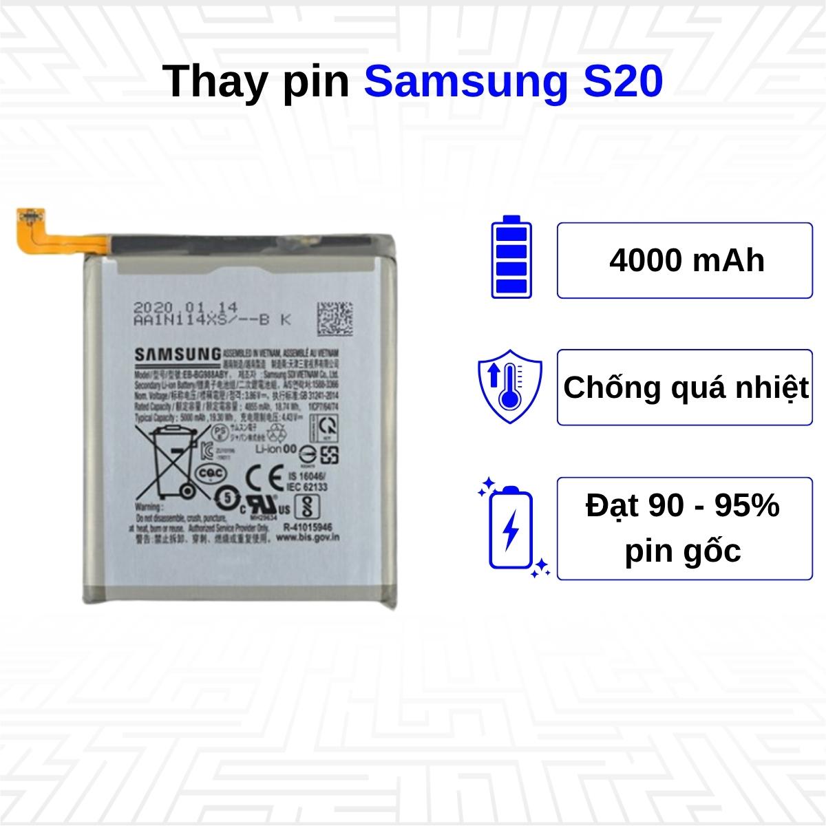 Thay pin điện thoại Samsung Galaxy S20