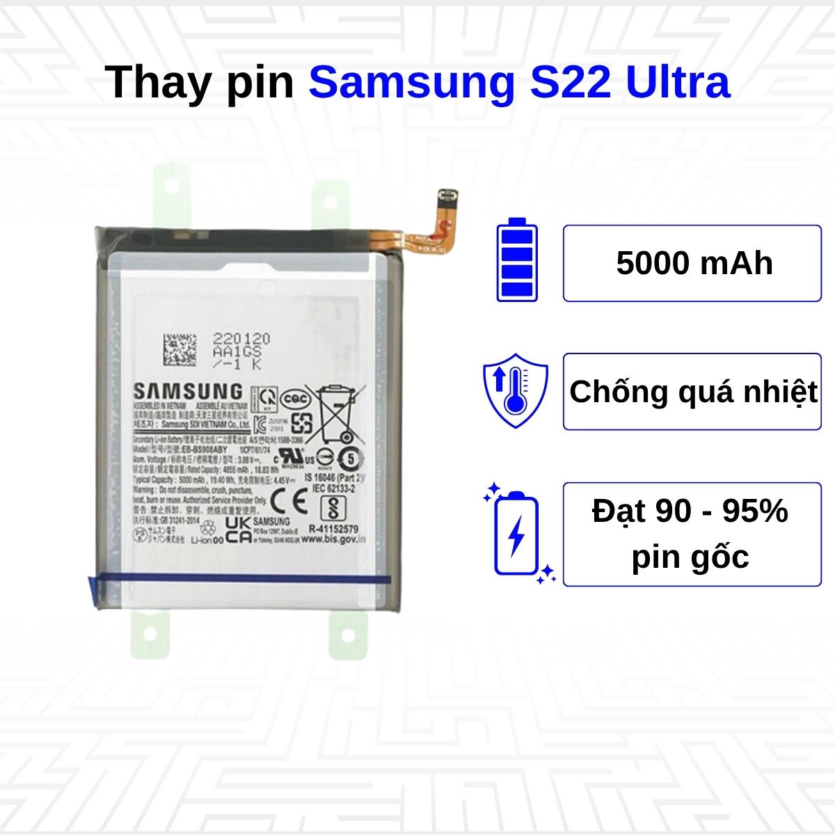 Thay pin điện thoại Samsung Galaxy S22 Ultra