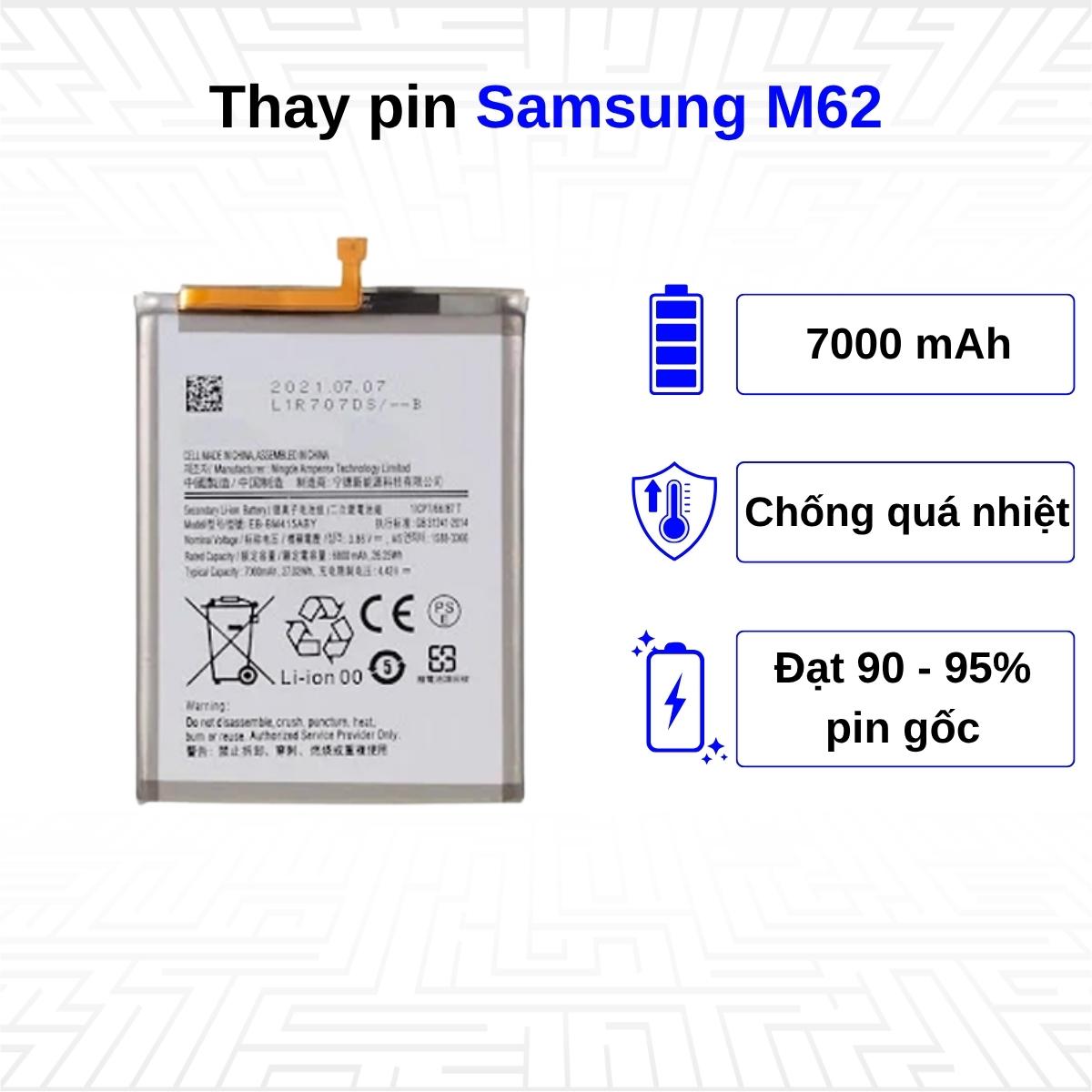 Thay pin điện thoại Samsung Galaxy M62