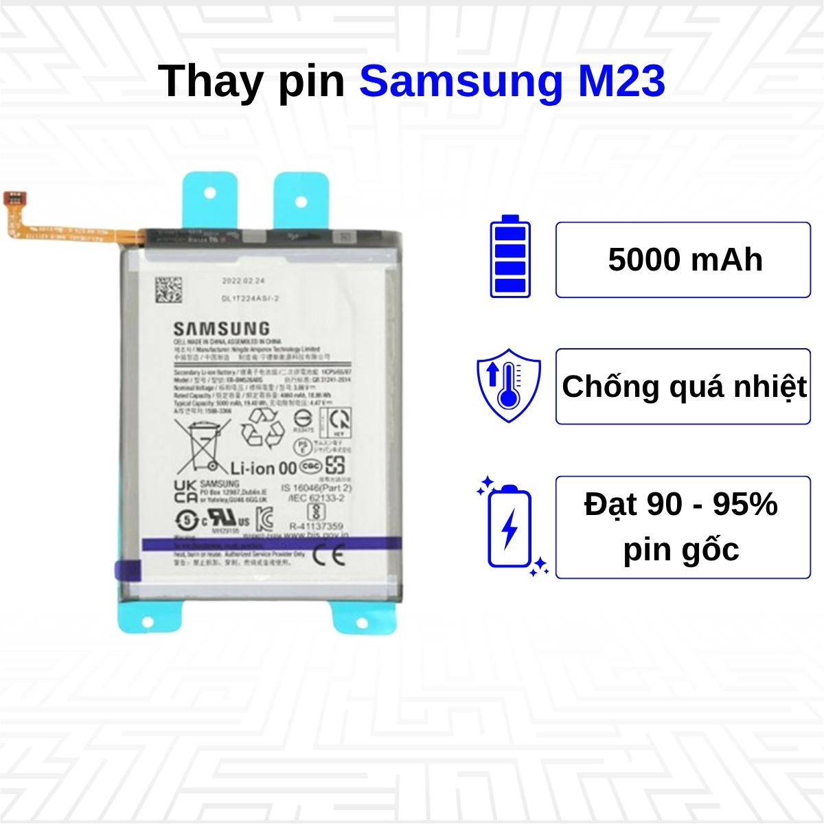Thay pin điện thoại Samsung Galaxy M23