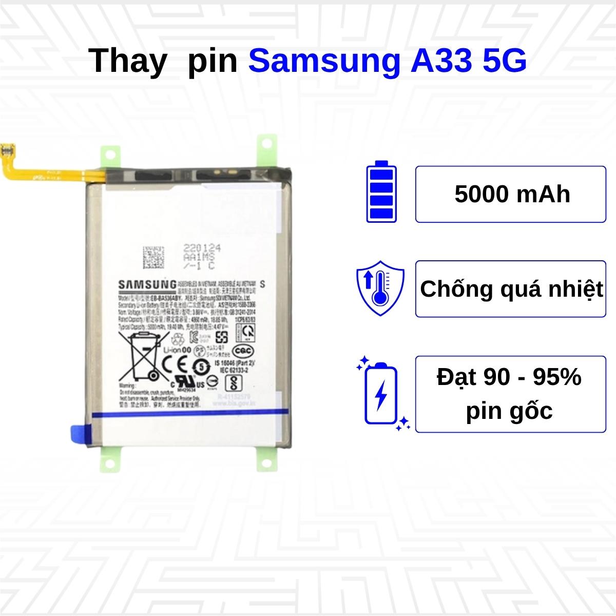 Thay pin điện thoại Samsung Galaxy A33 5G