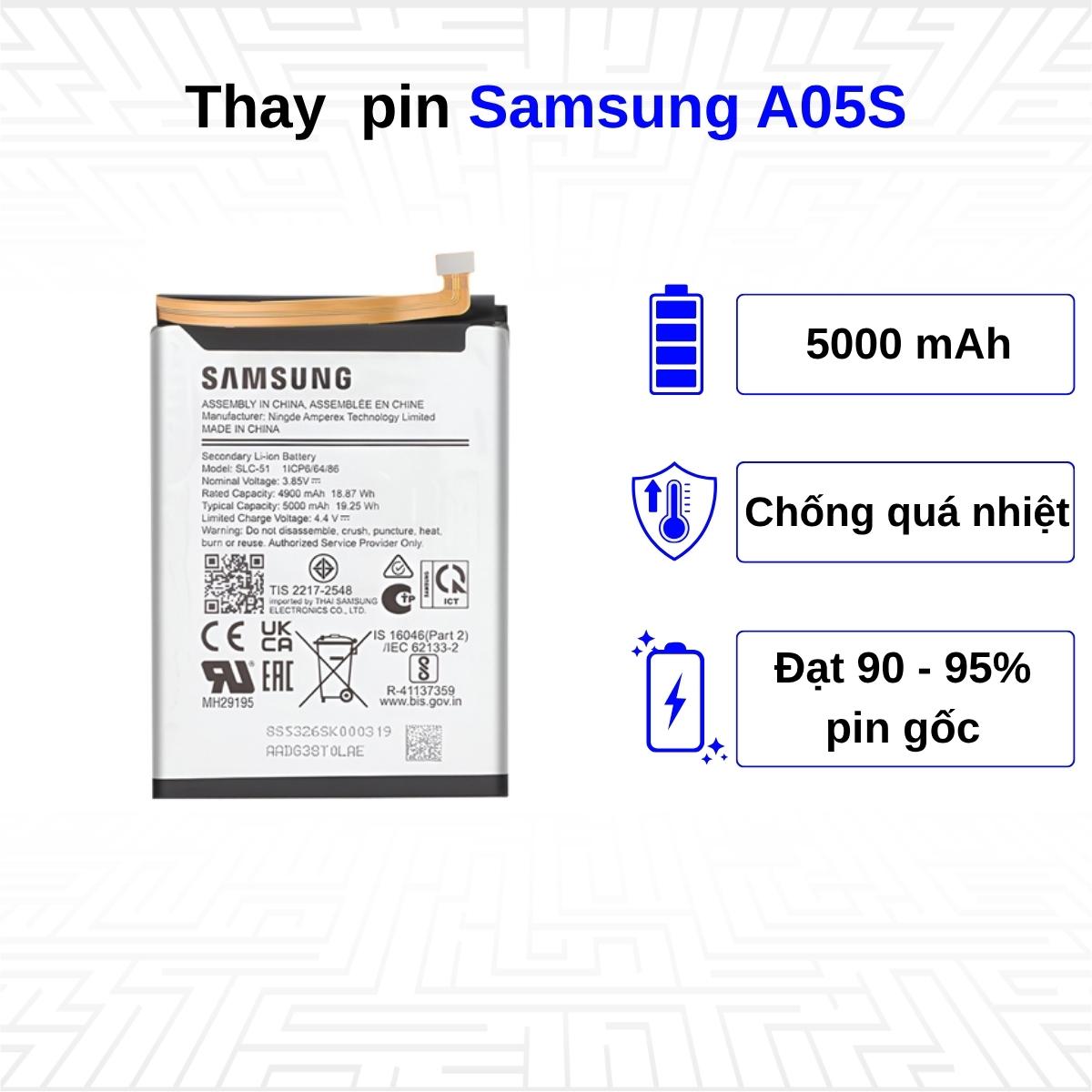 Thay pin điện thoại Samsung Galaxy A05s