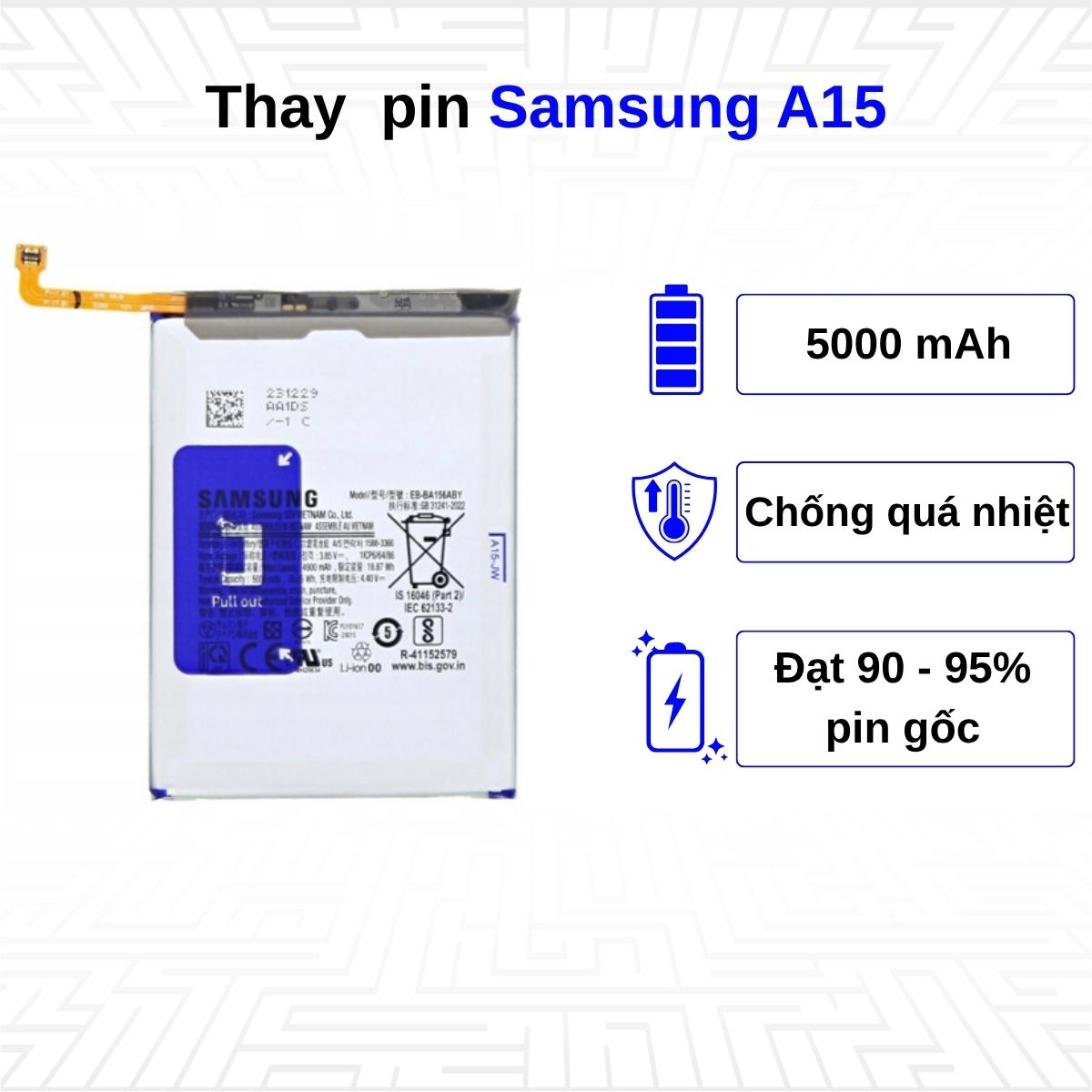 Thay pin điện thoại Samsung Galaxy A15
