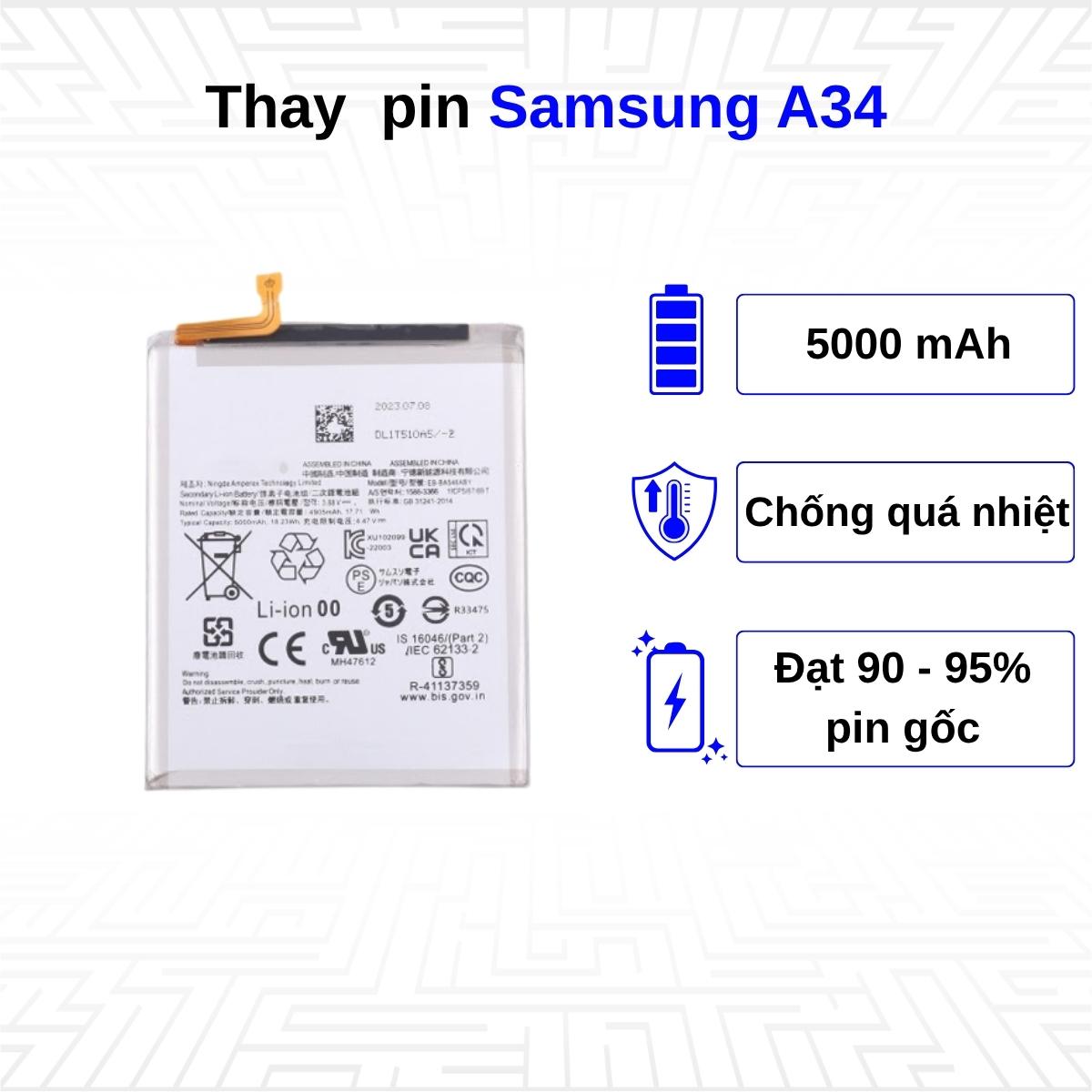 Thay pin điện thoại Samsung Galaxy A34