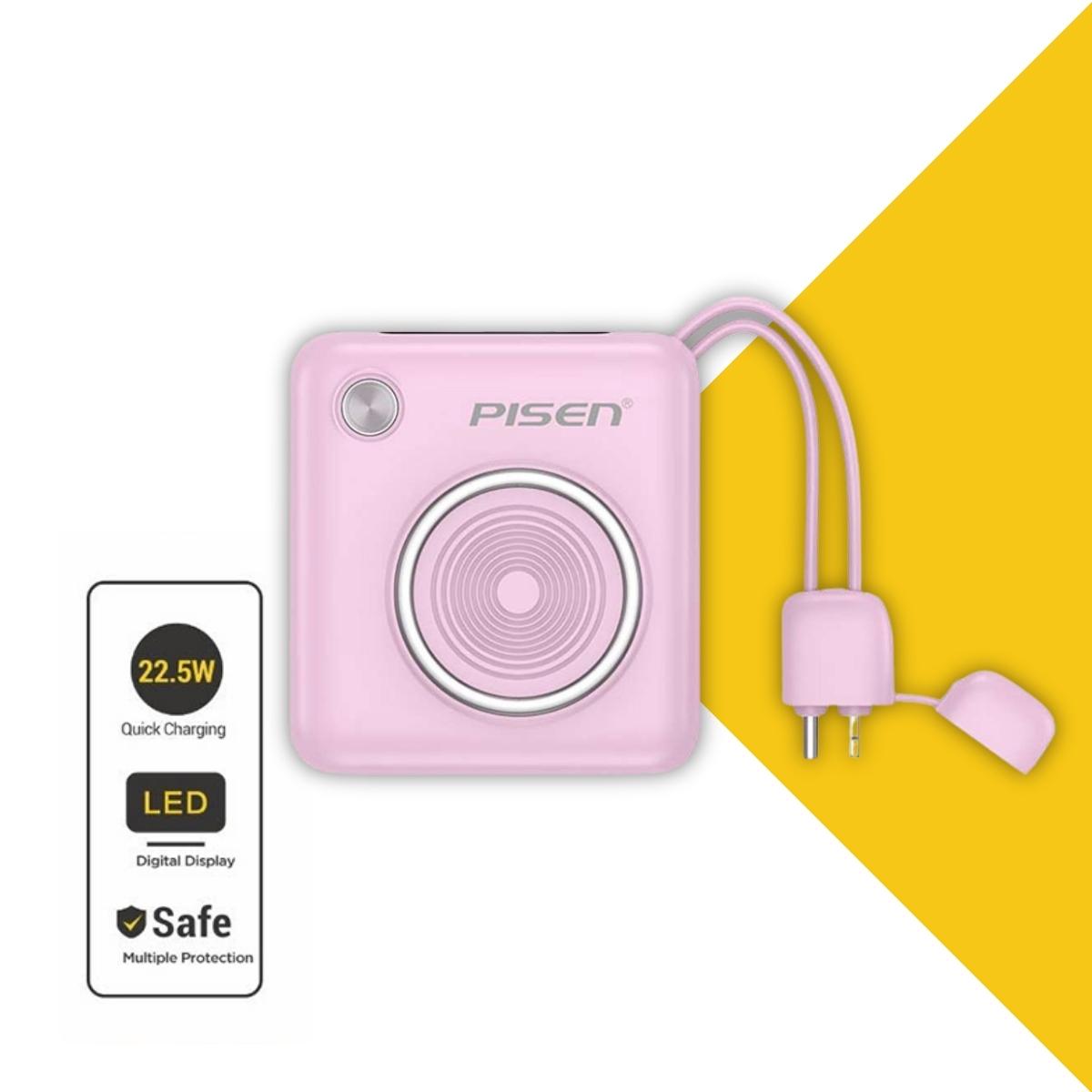 Pin dự phòng Pisen Quick High Power Depot 10.000 Mah 22.5W D105 (Type-C & Lightning)