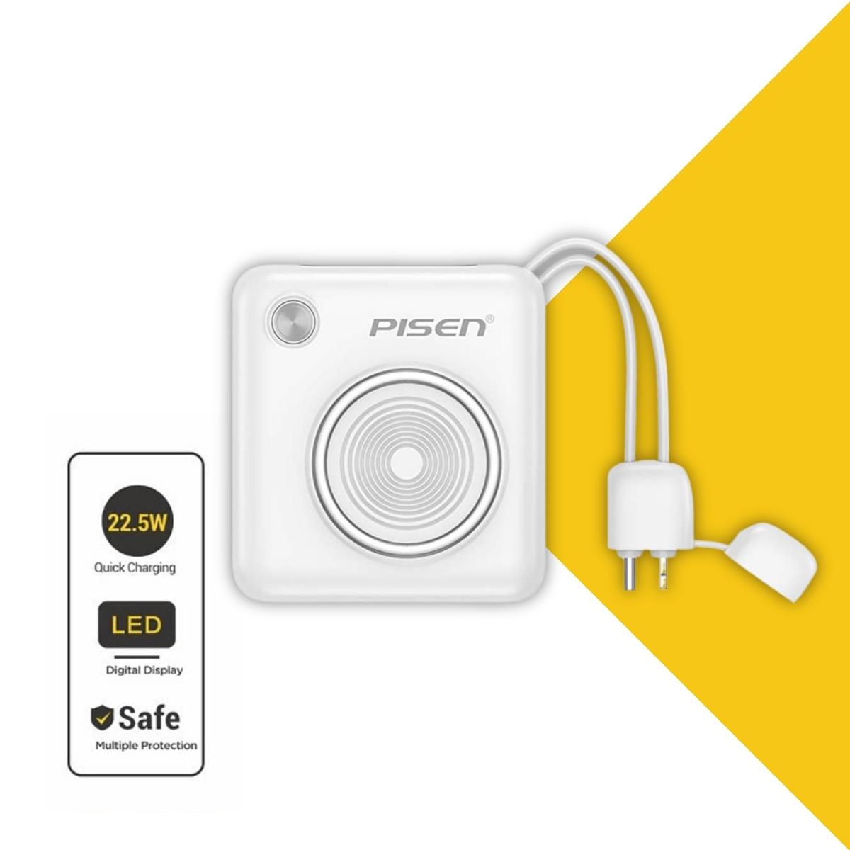 Pin dự phòng Pisen Quick High Power Depot 10.000 Mah 22.5W D105 (Type-C & Lightning)