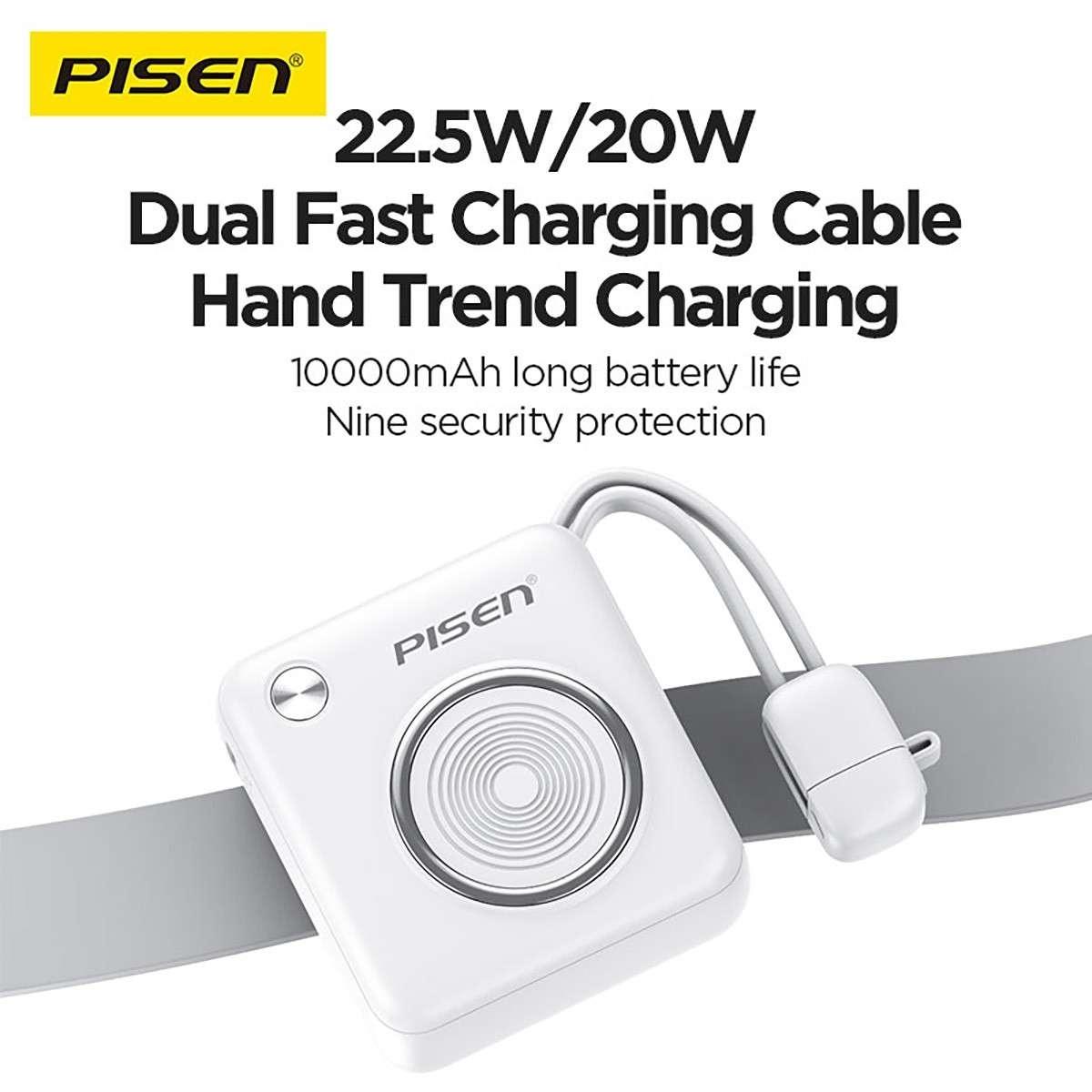 Pin dự phòng Pisen Quick High Power Depot 10.000 Mah 22.5W D105 (Type-C & Lightning)