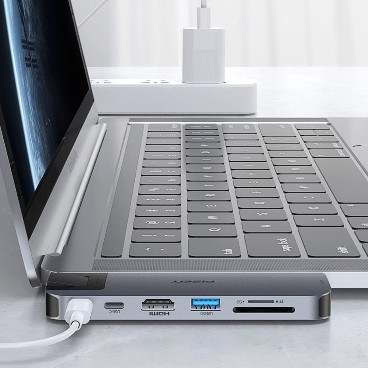 Hub Chuyển Đổi PISEN Dual Type-C 5 trong 1 - Dual Type-C ra 4xU3+TBT3 (NJ-TC21 )