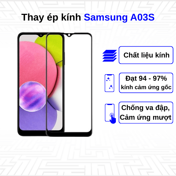 Ép kính màn hình Samsung Galaxy A03S
