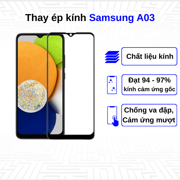 Ép kính màn hình Samsung Galaxy A03