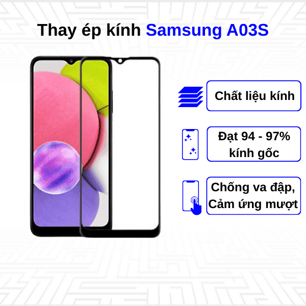 Ép kính màn hình Samsung Galaxy A03S