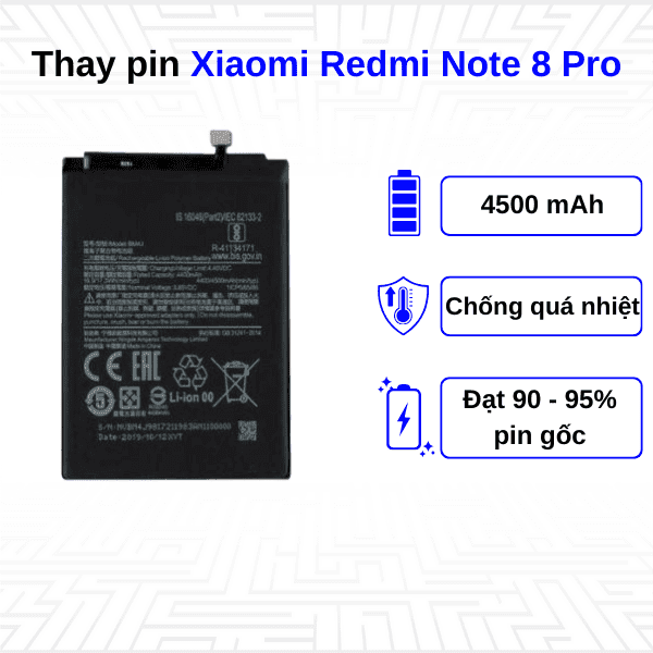 Thay pin điện thoại Xiaomi Redmi Note 8 Pro