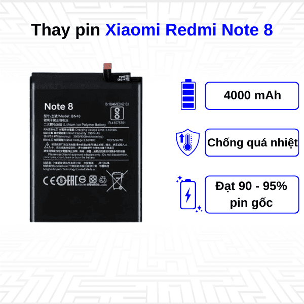 Thay pin điện thoại Xiaomi Redmi Note 8