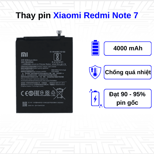 Thay pin điện thoại Xiaomi Redmi Note 7