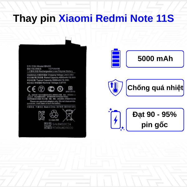 Thay pin điện thoại Xiaomi Redmi Note 11S