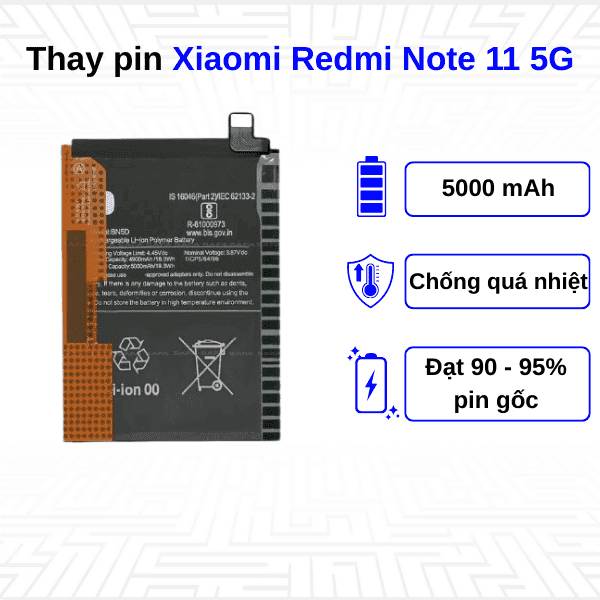 Thay pin điện thoại Xiaomi Redmi Note 11 5G