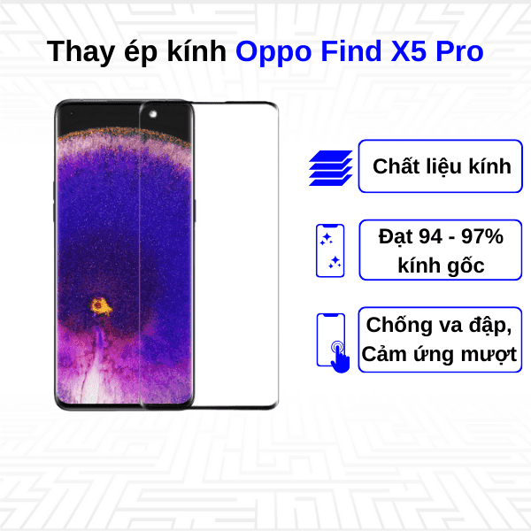 Ép kính màn hình Oppo Find X5 Pro