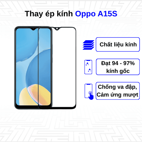 Ép kính màn hình Oppo A15s