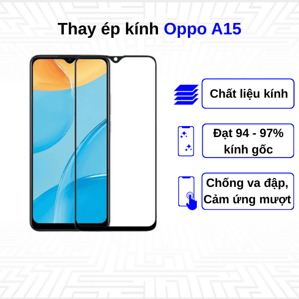 Ép kính màn hình Oppo A15