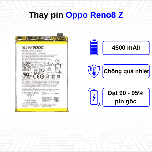 Thay pin điện thoại Oppo Reno8 Z