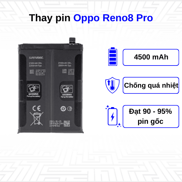 Thay pin điện thoại Oppo Reno8 Pro