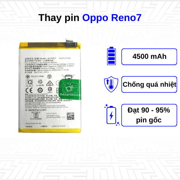 Thay pin điện thoại Oppo Reno7