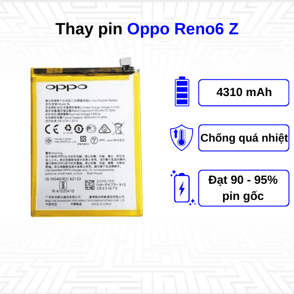 Thay pin điện thoại Oppo Reno6 Z