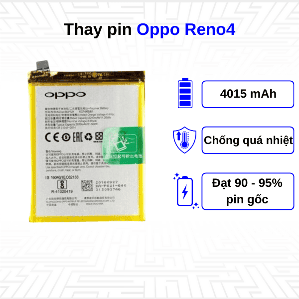 Thay pin điện thoại Oppo Reno4