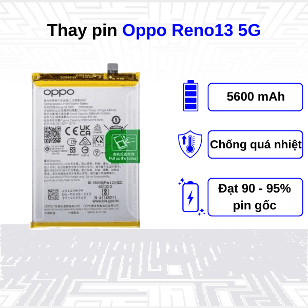 Thay pin điện thoại Oppo Reno13 5G